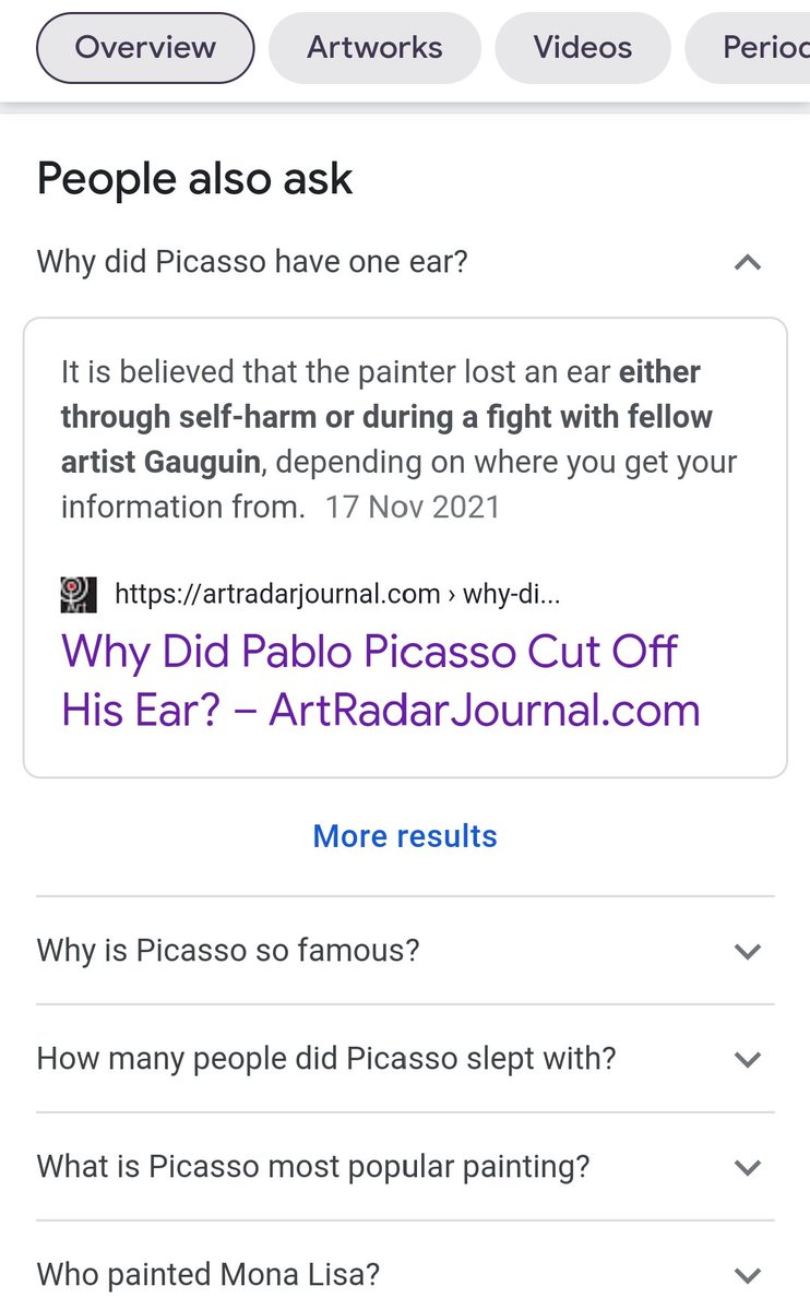 GrgoireDevauch1's tweet photo. TIL Picasso had one ear. At least according to a Google search "picasso". https://t.co/uD5TdCVrJN