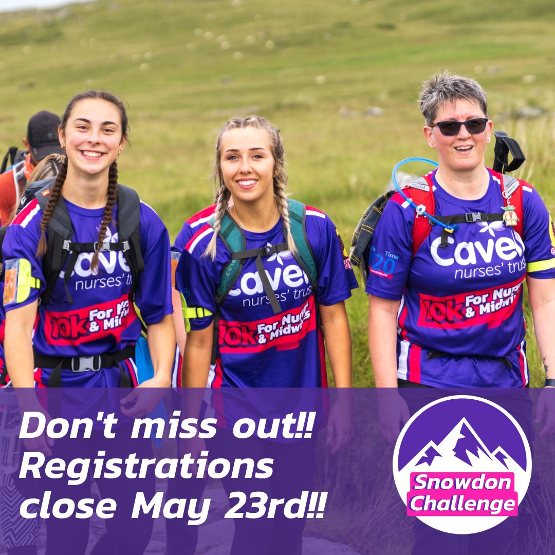 CavellCharity's tweet photo. The #SnowdonChallenge 2022 is one not to be missed!! 

💜 Raise money for nurses and midwives in need 
🗻 Conquer Wales’ highest mountain 
🧣 Get a free Snowdon Snood and fundraising pack 
👭 Join our friendly Facebook community

Sign up today at: https://t.co/eyPsiI2BN6 https://t.co/JZpTiKqkP5