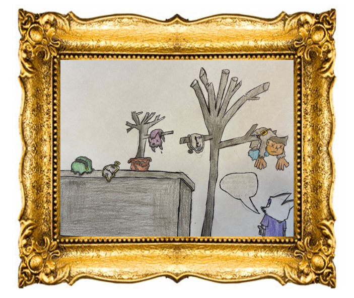 becketcs's tweet photo. 🎨 Artwork of the Week 
Congratulations Dushaun, yr 9, who has a natural gift for creating little characters in his artwork, as you can see in this fantastic surreal picture inspired by Dali’s Persistence of memory
#TeamTBCS #art #missiontoexcellence #surrealart https://t.co/0TbPZbPXyh