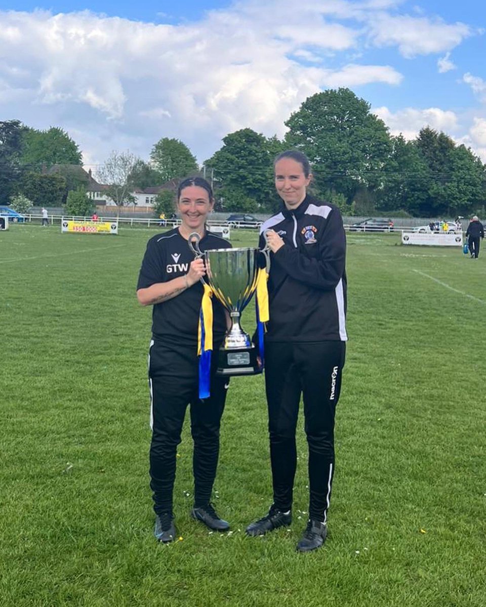 coachgemmatw's tweet photo. DID SOMEBODY SAY CHAMPIONS!! 🧨⚽️🎉🏆🍾💛💙.  Went and got our second league cup in two years. Phase 1 of 2 completed it mate! @khalsawomen #upthekhalsa #queens #ChampionshipMindset https://t.co/6rHvyakzEs