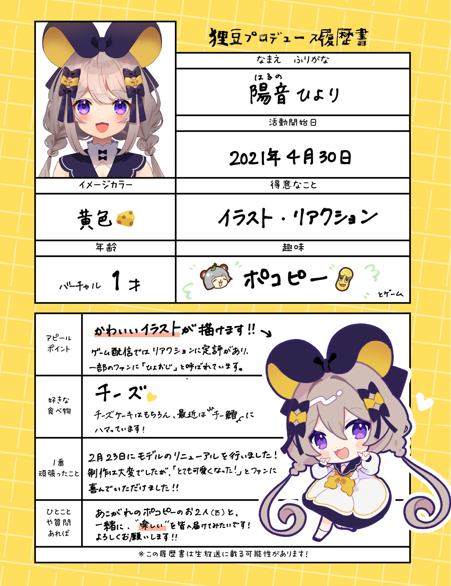 陽音ひより イラストレーターvtuber 応募した履歴書でした イラストが描けるvtuberです いっぱい見ていってね ぽこピープロデュース ぽんぽこ24 T Co N09xmyawot Twitter