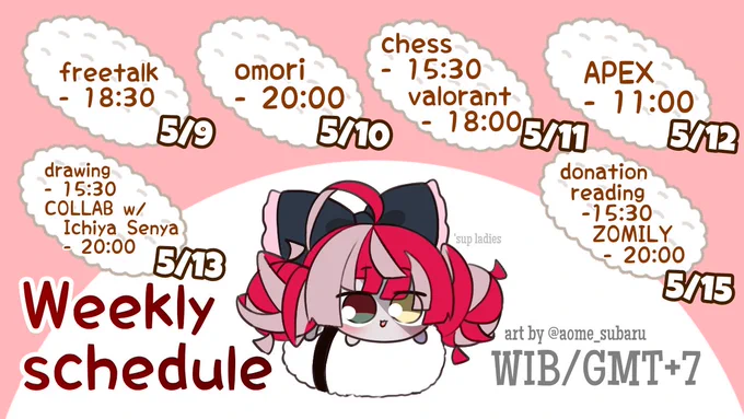 【WEEKLY SCHEDULE】CHILL WEEK!!• YT  •  #Kureiji_Ollie•  #OLLIEginal•  #OLLInfo•  #graveyART•  #OLLIcin•  #ZOMRADE Fan submissions might be used as thumbnail or other uses in the future. 