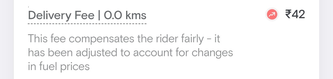 MeetanshiR's tweet photo. @SwiggyCares Swiggy charging 42 as  delivery charge for 0 km is bizarre. https://t.co/6oKsOT8aiD