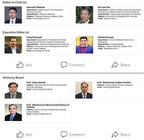 Editorial board of Materials Innovations... #MSSP #pakmatsoc #sciencepak