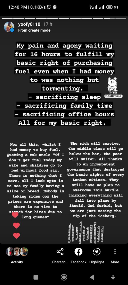 ffyoosuf's tweet photo. Frustrated, pissed, annoyed and hurt. When are we going to see the light away from this disaster? 

#GoHomeGota2022 #GoHomeRajapaksas #savesrilanka https://t.co/Z1Bg1j7grD