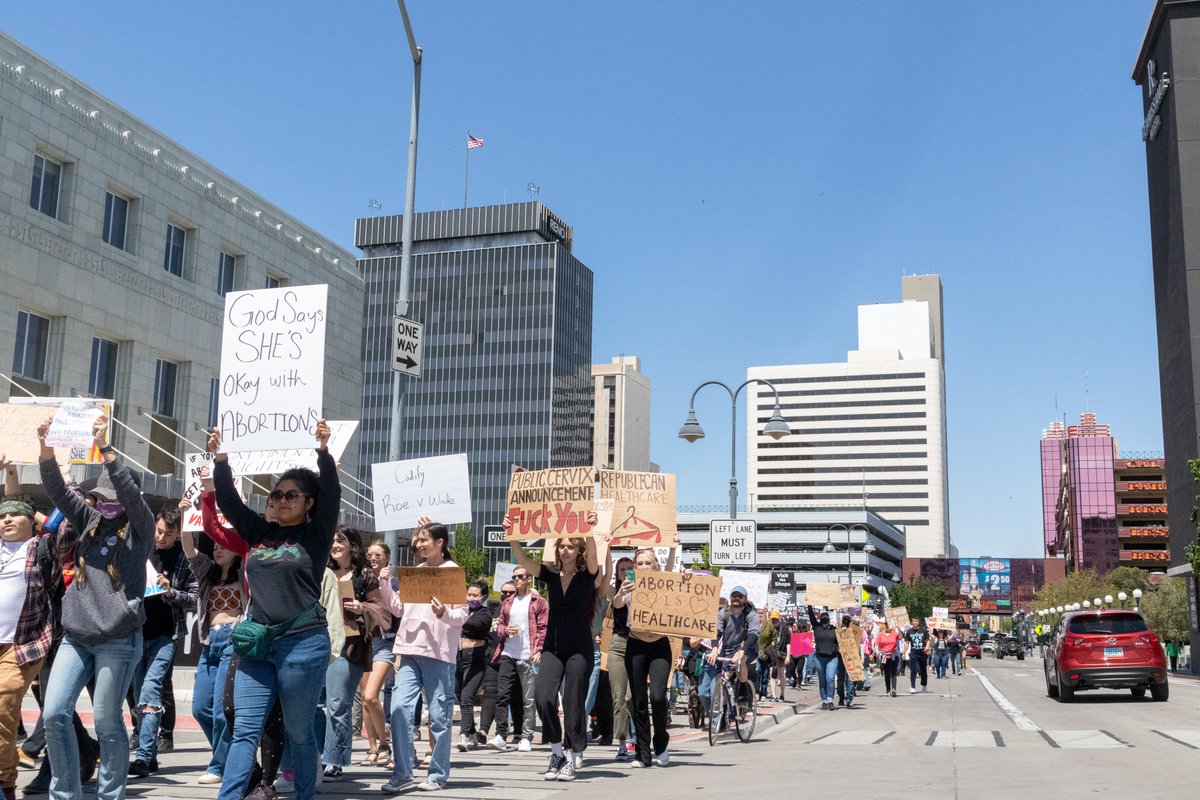 OurTownReno's tweet photo. As part of the #abortionrights protest in #Reno today there was also a short march with more powerful signs. Photos by @jakelorgee https://t.co/DrOnflcboc
