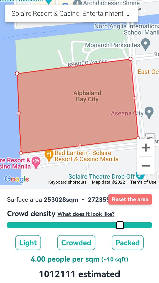Politikablstgn's tweet photo. @imeendepend3nt Hi nasa solaire ako kagabi. May malaking area sa left side walang laman. Imposible po ang 1M. Pero totoo ang 300k+ https://t.co/H5LG25xKik