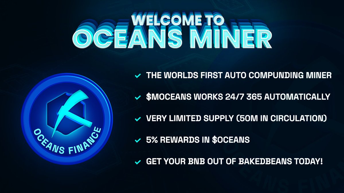 GetMyCrypto's tweet image. Let's try Oceans Finance on #BNB chain 🌊, a recent project with a low market cap and high earning potential💎!  Receive : 2.28% daily interest + 7% buy and 8% sale are redirected to all Holders in $BUSD reflections directly in your wallet 💰

🔖Website:-
bsc.oceans.finance/?ref=0xc08C5B5…