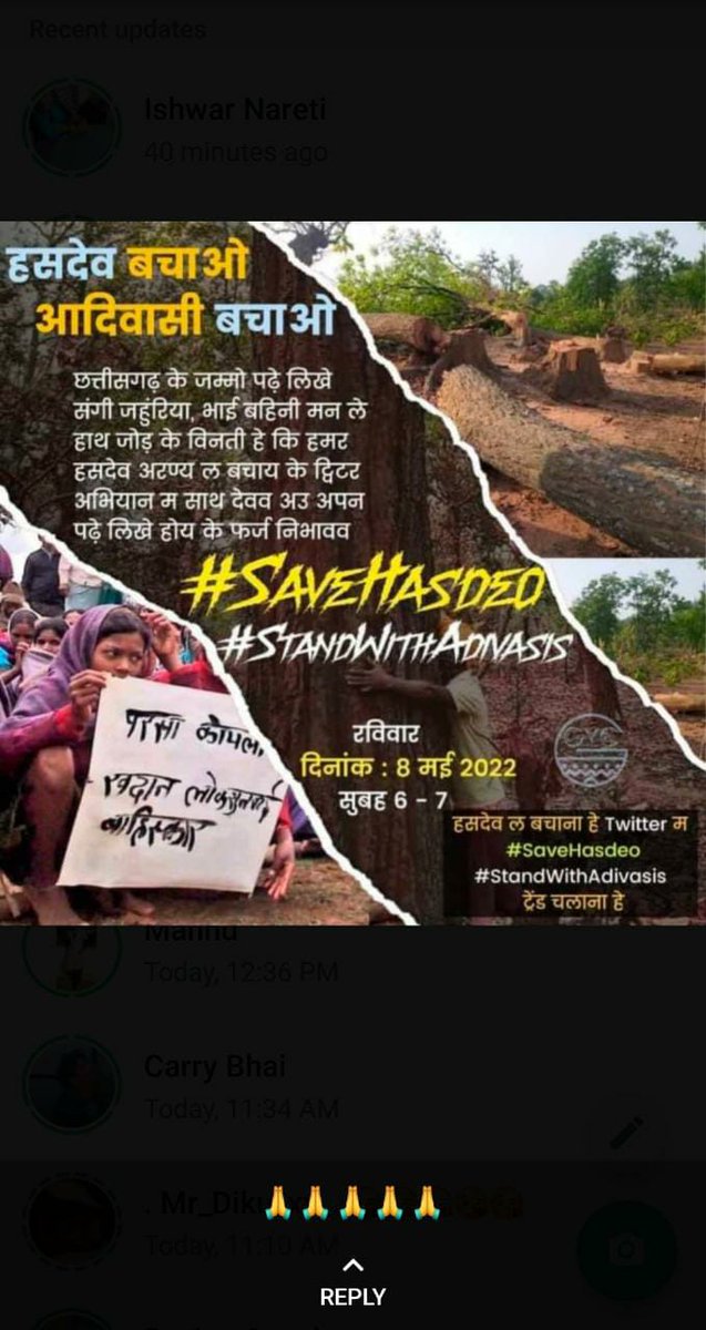 DeepakT99089741's tweet photo. Nature se khilwad padega mahanga. 
Iski keemat chukani padegi.

Protect our future 🙏🙏

#SaveHasdeo #StandWithAdivasis

@bhupeshbaghel 
@PMOIndia
@narendramodi https://t.co/Rf3c0aOROj