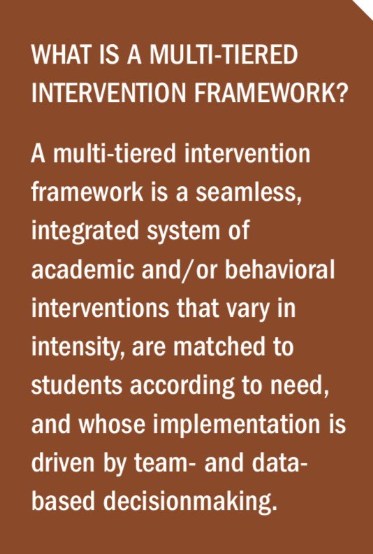 HogeAnita's tweet photo. MTSS Muti-Tiered System of Supports
A seamless integrated system of academic and/or behavioral interventions that vary in intensity, are matched to students according to need, &amp;whose implementation is driven by team &amp; data based decisionmaking.
Response-NonResponse-Recycle https://t.co/3LAU1kq7tA