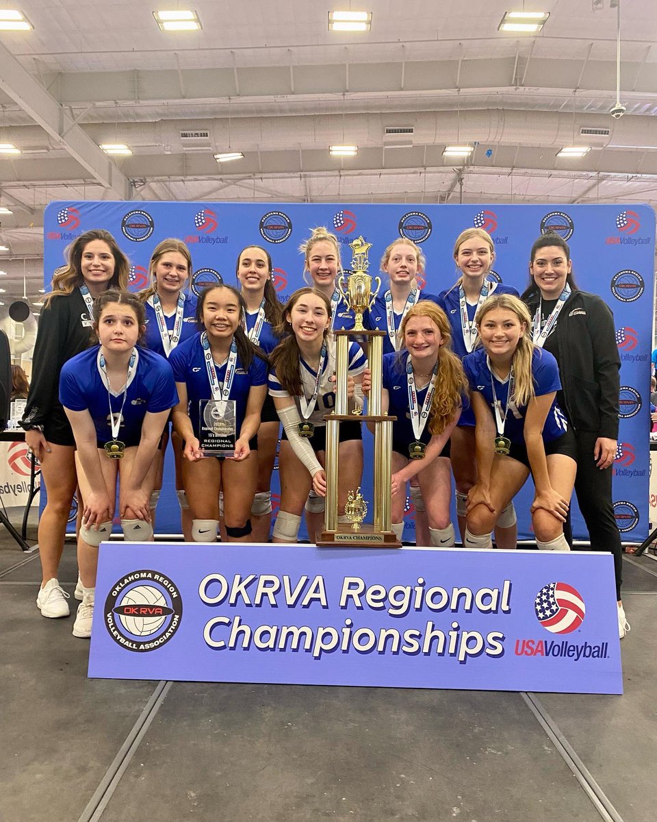 AddieWorley2025's tweet photo. Indy bound this summer! OKRVA regionals champions! Love my team! #okcharge #15UA https://t.co/MerWATxIOH