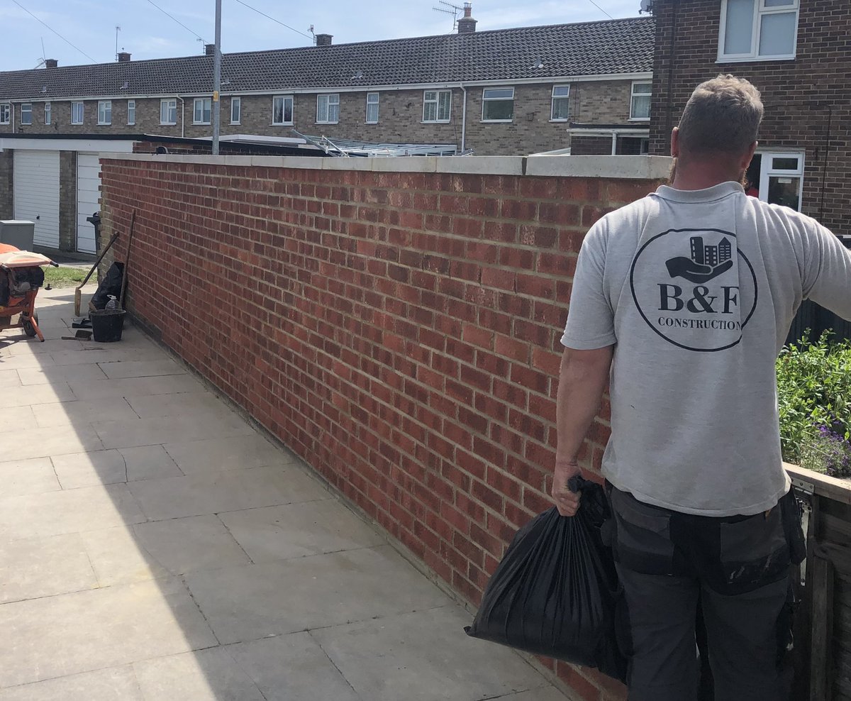 B_FConstruction's tweet photo. Boundary wall rebuilt by 
B&amp;F Landscaping &amp; Construction
Materials supplied by #jewson 🤘 

Feel Free To get in touch, 
ContactUs@bf-construction.co.uk if you’re needing any work carried out. 
We are currently taking booking’s for July 2022 onwards 🥰 https://t.co/j55T1gZm8J