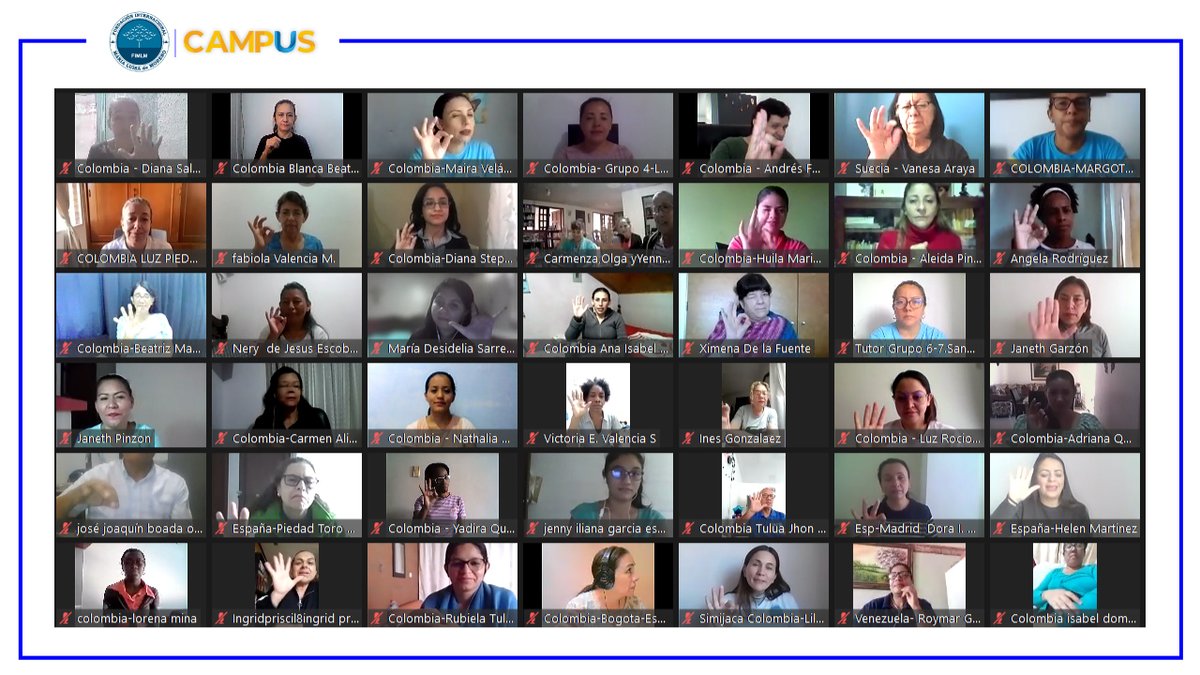 FIMLM's tweet photo. En el #CampusFIMLM inició el curso de #LenguaDeSeñasColombiana: #ManosParlantes Nivel 1 con más de 700 estudiantes de diferentes países, entre ellos 18 #PersonasConDiscapacidad. Trabajo de la Dra. @MLPiraquive #DescubrirLaCapacidadUnaOportunidad

Leer más: https://t.co/7t4wbOJUeW https://t.co/rOxYLp7tT9