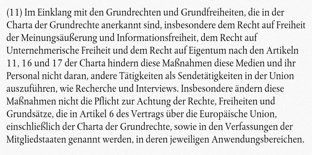 schnufi666's tweet photo. Die #EU findet, dass das #Sendeverbot von #Sputnik und Russia Today u.a. die Meinungsfreiheit in der EU nicht verletzt. Schließlich hindere das Sendeverbot die Mitarbeiter nicht daran, andere Tätigen auszuführen, wie z.B. Recherche und Interviews. Senden dürfen sie es halt nicht. https://t.co/knkZRfwG4i