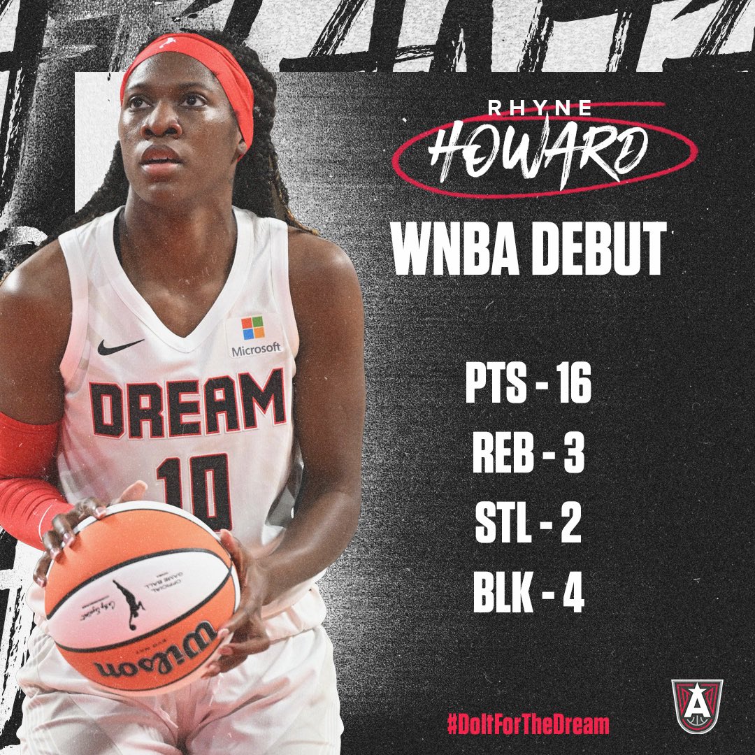 AtlantaDream's tweet photo. Welcome to the W rook 😤 
#RhyneTime 
#DoItForTheDream https://t.co/qn9b3eGAWq