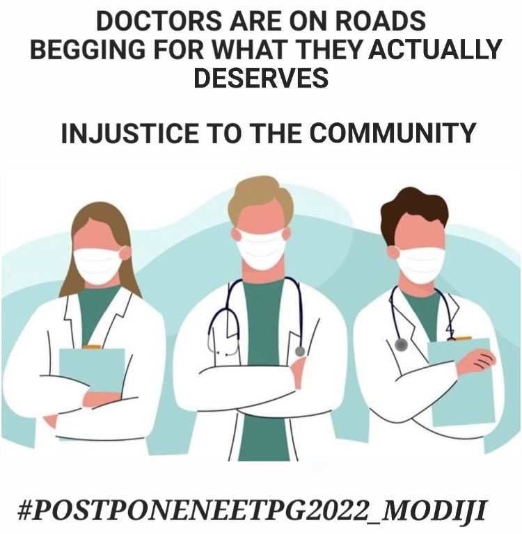 drasmalhi's tweet photo. Dear @PMOIndia you were ready to make final years &amp;!interns work as proper #doctors in time of need( #pandemic2020) &amp; now when ~50,000 of same students have written to u for #postponement, you should respond. #COVIDWarriors deserve an answer @bhatia_nachiket #NEETPG2022DEFERMENNT https://t.co/zVOtzi3Lqu
