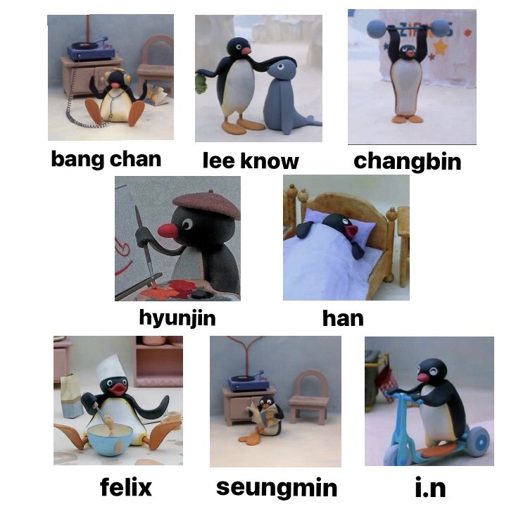 P1NKLINO's tweet photo. #straykids but everyone is pingu https://t.co/ZTVSyBDGwM
