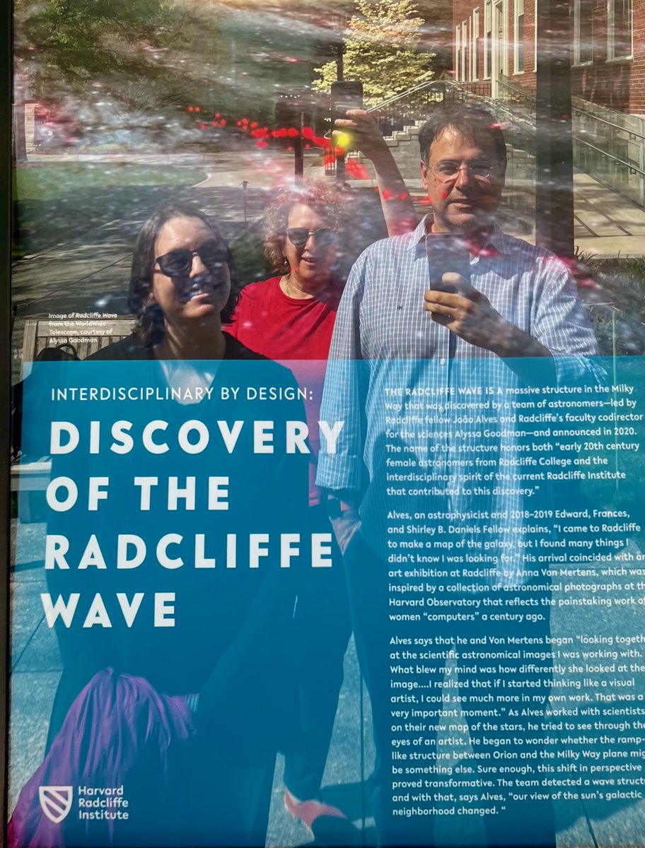AlyssaAGoodman's tweet photo. Nostalgic to be back where it all happened... my fave #RadWave discoverers, @joaoalves and @cszucker in Radcliffe Yard @RadInstitute this week for a reunion @Harvard ... back this Fall for "The Radcliffe Wave at Radcliffe." Stay tuned. https://t.co/VxnGqa5LGq https://t.co/JYssBQpSiX