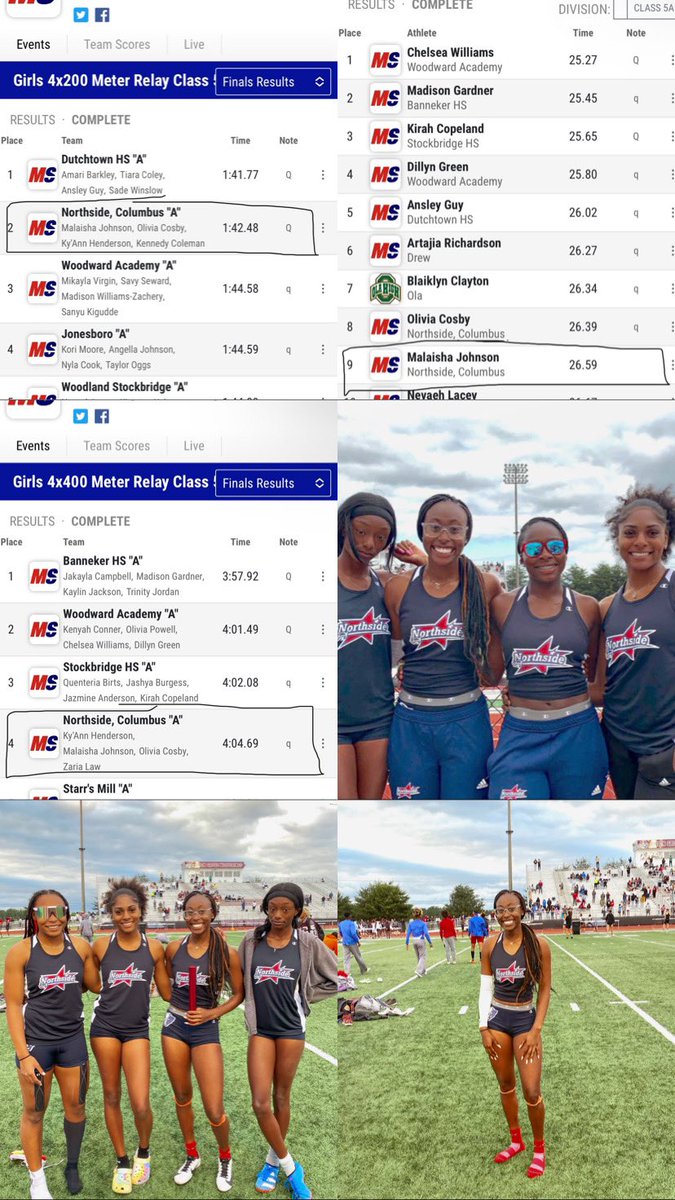 5/07 Sectionals Meet Results!!! Going to STATE in the 4x2 &amp; 4x4!!!! Not the result I wanted in my 200 but I know that everything happens for a reason and i’m just trusting the process! <a href="/northside_pats/">Northsidepats</a> #sprinters #relays