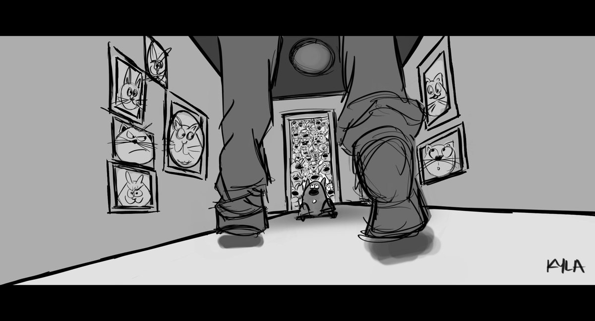 kylasaflor's tweet photo. That awkward moment you realized you broke into the wrong house. Help!🙀👀🐶 #story #storyartist #animation #filmmaker #storytelling #cats #dogs https://t.co/rqvYqPRC0M