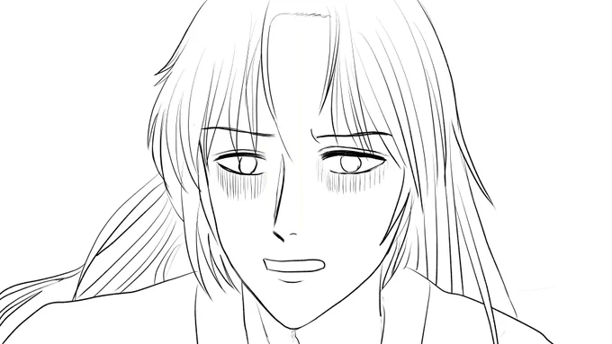 昔話牡丹灯籠ペン入れ、イラレ素材枚絵に描いたものをイラレで描き直し途中💦 