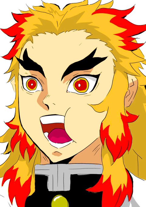アオさんがTwitterに投稿した煉獄杏寿郎(鬼滅の刃)のイラスト。