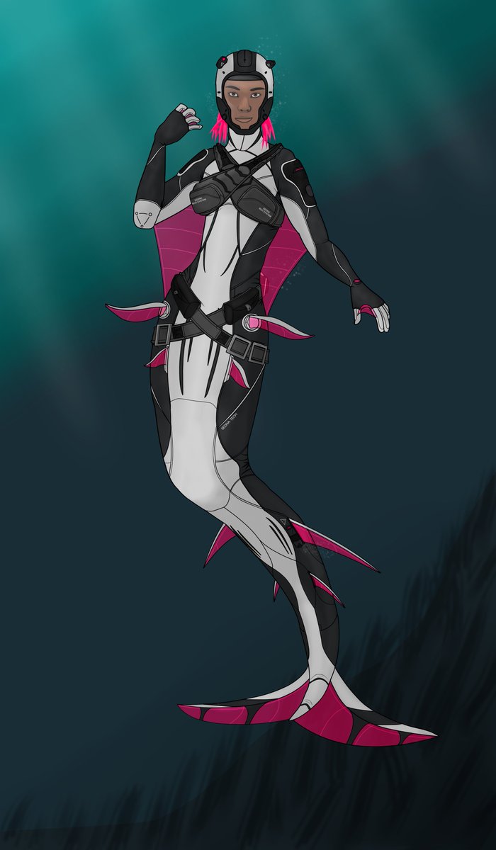 It's #mermay and I realized that I forget to post this from last year. An  old idea for a mermaid diving suit sort of thing.