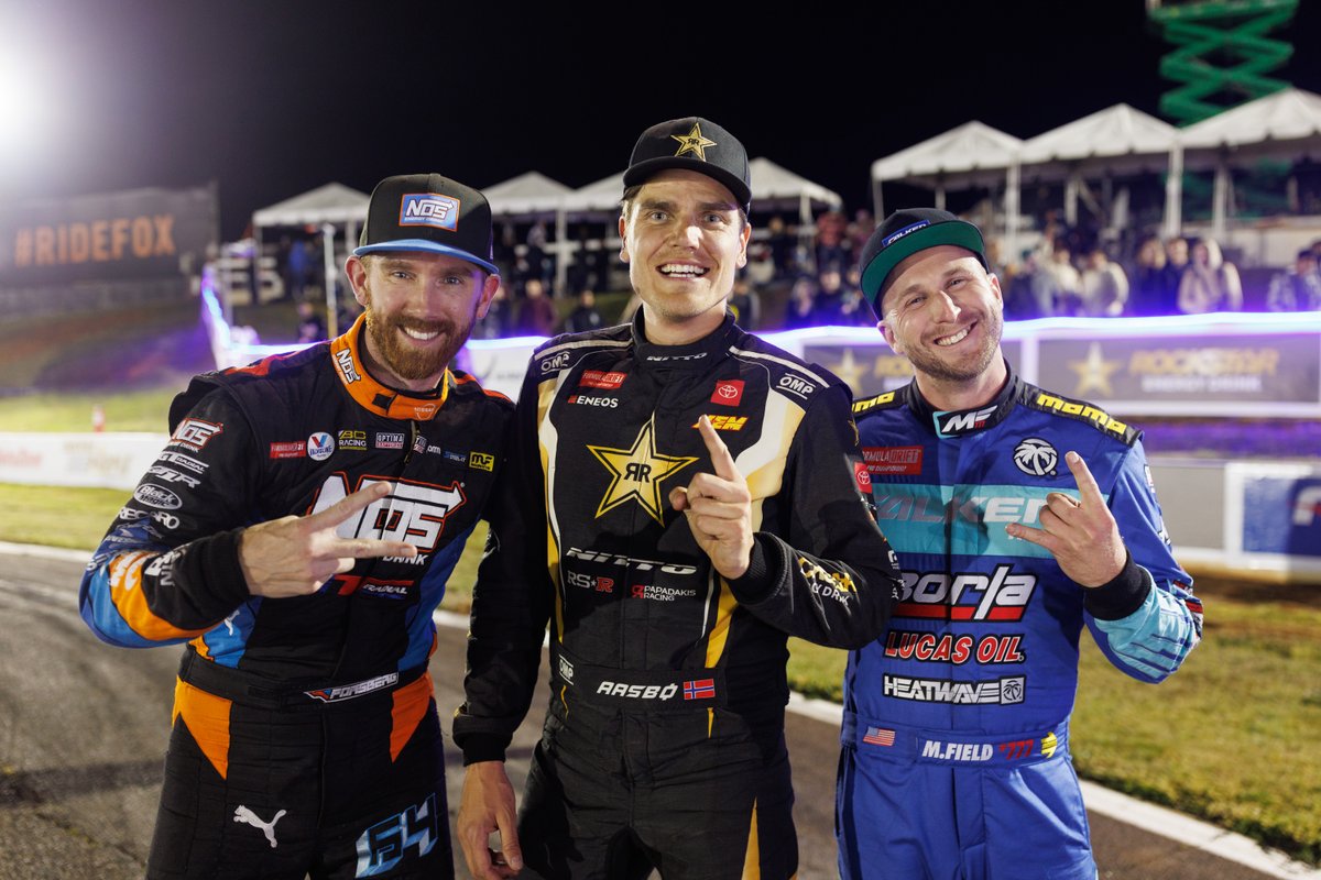 FormulaDrift's tweet photo. .@FredricAasbo WINS here at Road Atlanta! @ChrisForsberg64 placed second and @MattField777 rounds out the top 3. 🥇🥈🥉

#FormulaD #FormulaDRIFT #FDATL https://t.co/kUMQ5GZeNN