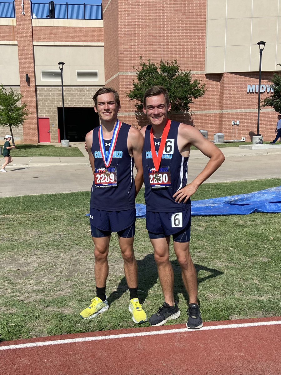 CDAAthleticsCC's tweet photo. The Teson Twins, Luke & Patrick, both made the podium today at the @TappsTrack State Track Meet! Patrick finished 2nd and Luke came in 3rd in the 400m! Well done Lions! #CDATrack #RunLikeLions @coramdeotx https://t.co/wbCHD4Qrqw