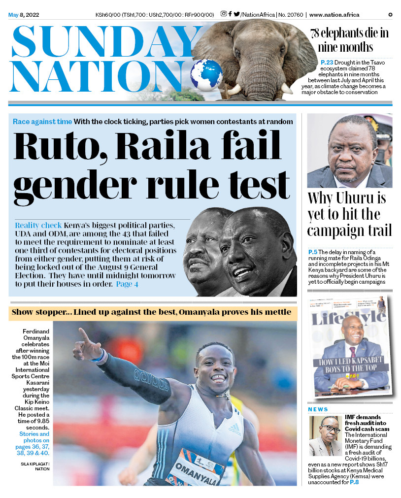 Ruto, Raila fail gender rule test
epaper.nationmedia.com/Kenya/DailyNat…