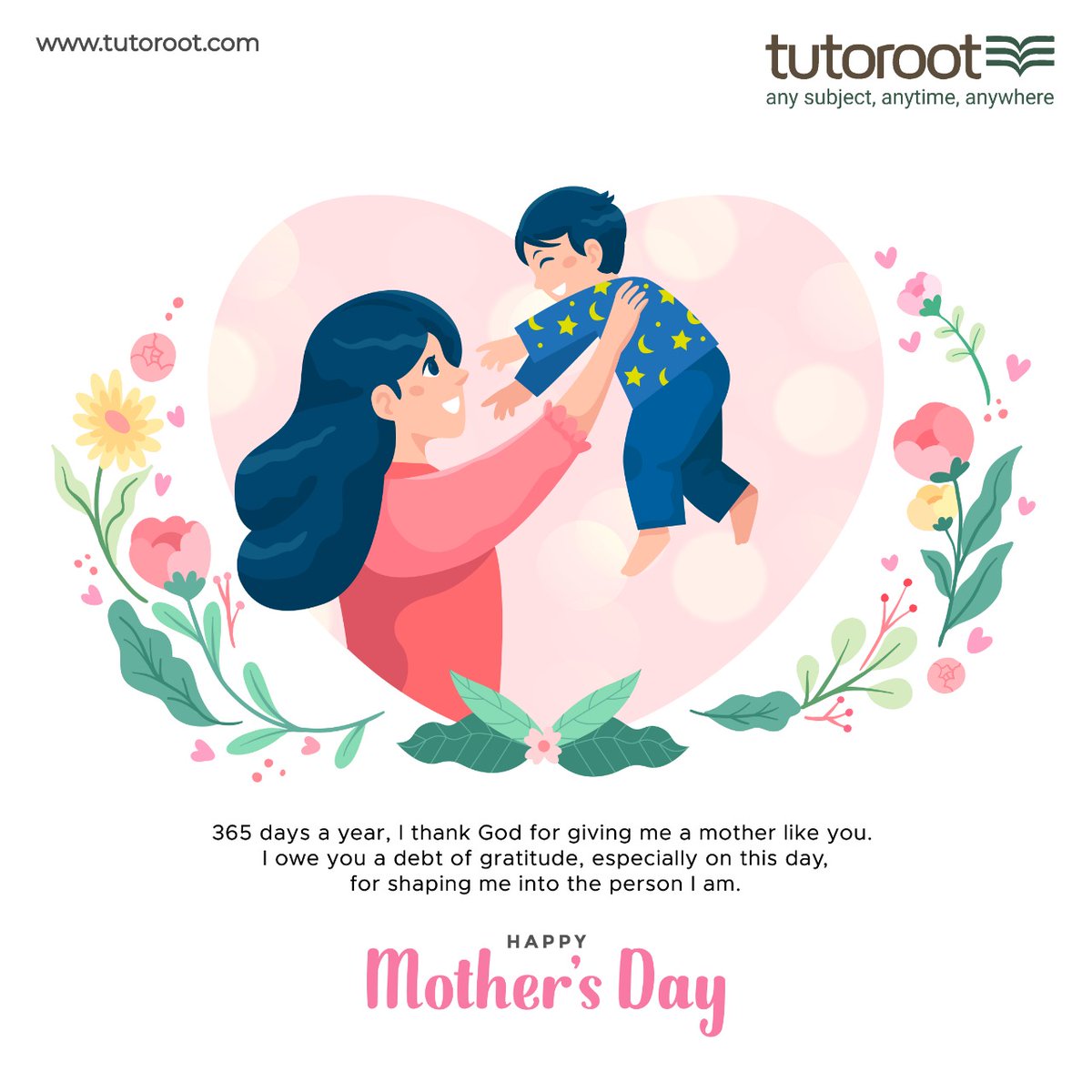 Tutoroot's tweet image. Take a moment to express gratitude to your mother for everything she has done for you.

#Tutoroot #PersonalizedLearning #TheTutorootEdge #8th #9th #10th #11th #12th #mother #mom #gratitude #mothersdaygift #mothersday #motherlove #motherdayspecial #motherday2022 #UnconditionalLove