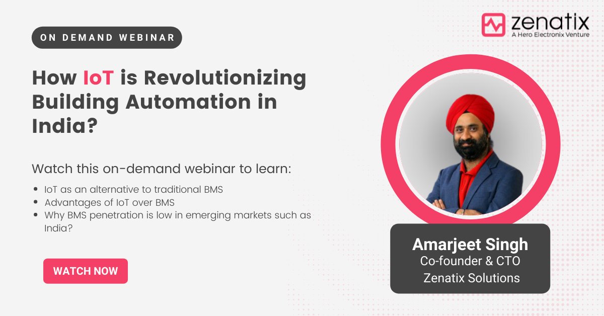 zenatix_'s tweet photo. How IoT is revolutionizing the Building Automation in India?
Watch this webinar to learn about the advantages of IoT in buildings: https://t.co/gVzSAwwxCv
#iotautomation #iotbms #energysavings #bms #buildingmanagementsystem https://t.co/MxeVBTw4MK