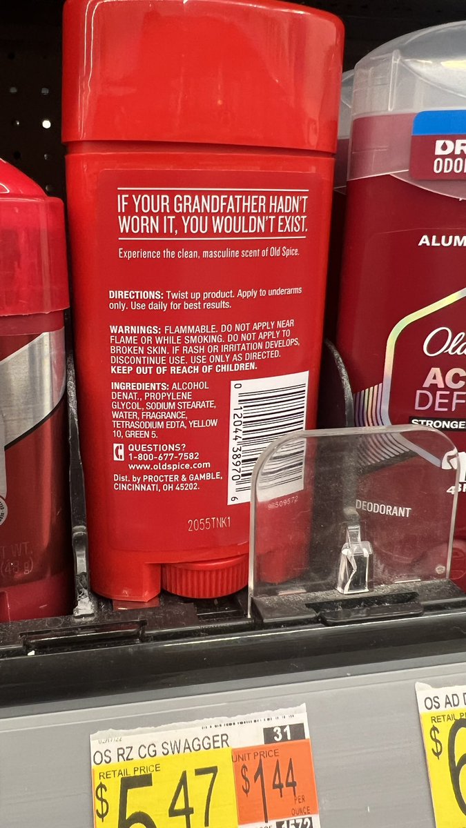Wow thanks Old Spice Deodorant division of Procter and Gamble.