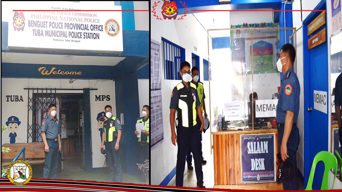 PNPTuba's tweet photo. PCOL SIBLY DAWIGUEY JR, Chief, Regional Operations Division of PROCOR, inspected Tuba MPS as part of security measures in relation to NLE 2022. He advised the personnel to be vigilant to any eventualities within AOR. 
#NLE2022 
#tubamunicipalpolicestation 
#tubamps https://t.co/1GtdVqJkm7