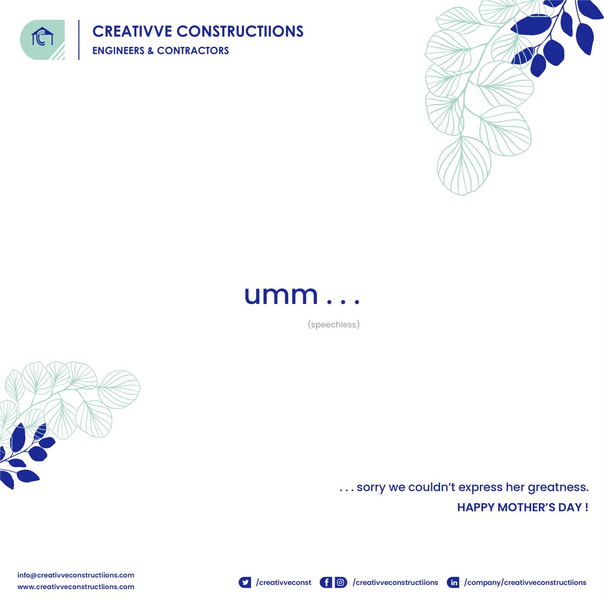 CreativveConst's tweet photo. Each and every success of our lives is the result of all the sacrifices and hard work put in by our mothers for making us a better person and guiding us in the times to need. Let us take a moment to thank her for her great contribution in our being. 
#MothersDay2022 #mother https://t.co/wmcXDeNakx