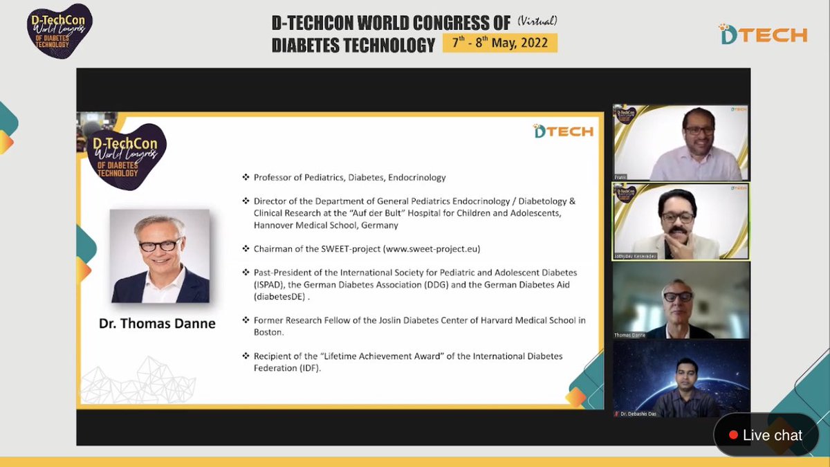 DTechCon's tweet photo. Dr. Thomas Danne Talked at DtechCon2022 about Hybrid Closed Loop in Children with Diabetes
Chaired by: Dr. Jothydev Kesavadev & Dr. Saurabh Mishra @TomDanne @jothydev @saurabhmishra @Rssdi_official
Attend Live: https://t.co/JCIjHVyr83
#Dtech #DtechCon2022 #diabetestechnology https://t.co/30Or658bWv