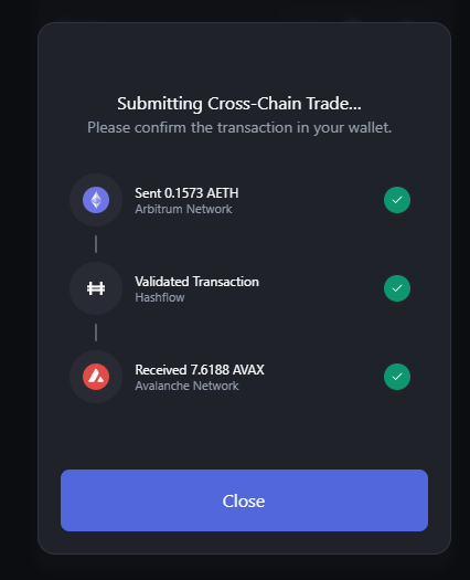 cross_kdd's tweet photo. EP1 less than 2 minutes for cross-chain swap wow! 
@hashflow_

 #arbitrum #to #avax #justwow #EP1challenge https://t.co/IoVaFhjL3Z