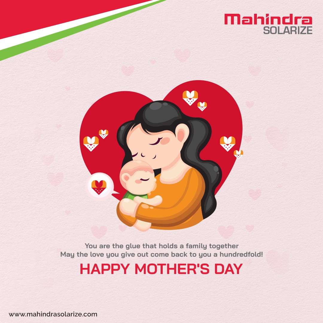 MSolarize's tweet photo. There’s no safer place than a mother’s arms.
Happy Mother’s Day to all the lovely moms out there.
#MothersDay2022 #HappyMothersDay #WeAreMahindraSolarize #SolarizeToRise #SimplerBetterFaster https://t.co/Xgu1GQN346