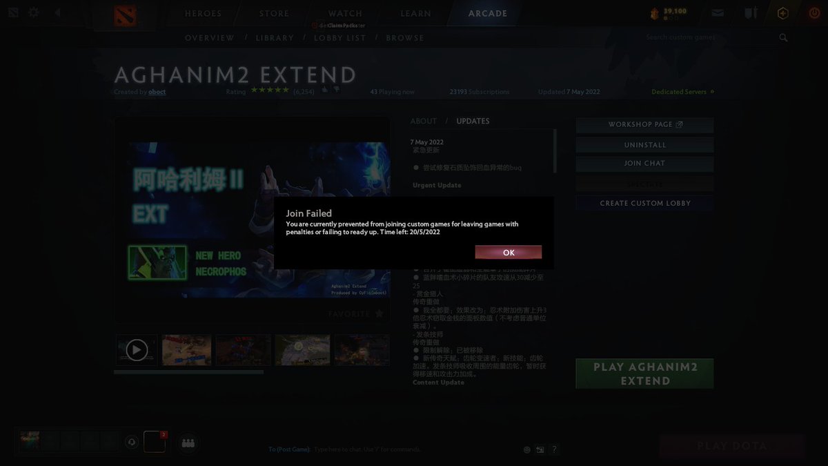 I made a custom game lobby with me as the only player and failed to ready up so I got banned for two weeks. WTH - /u/BitterLeopard https://t.co/a8CJVLOF0f #dota2 https://t.co/X6xpWDE1N8