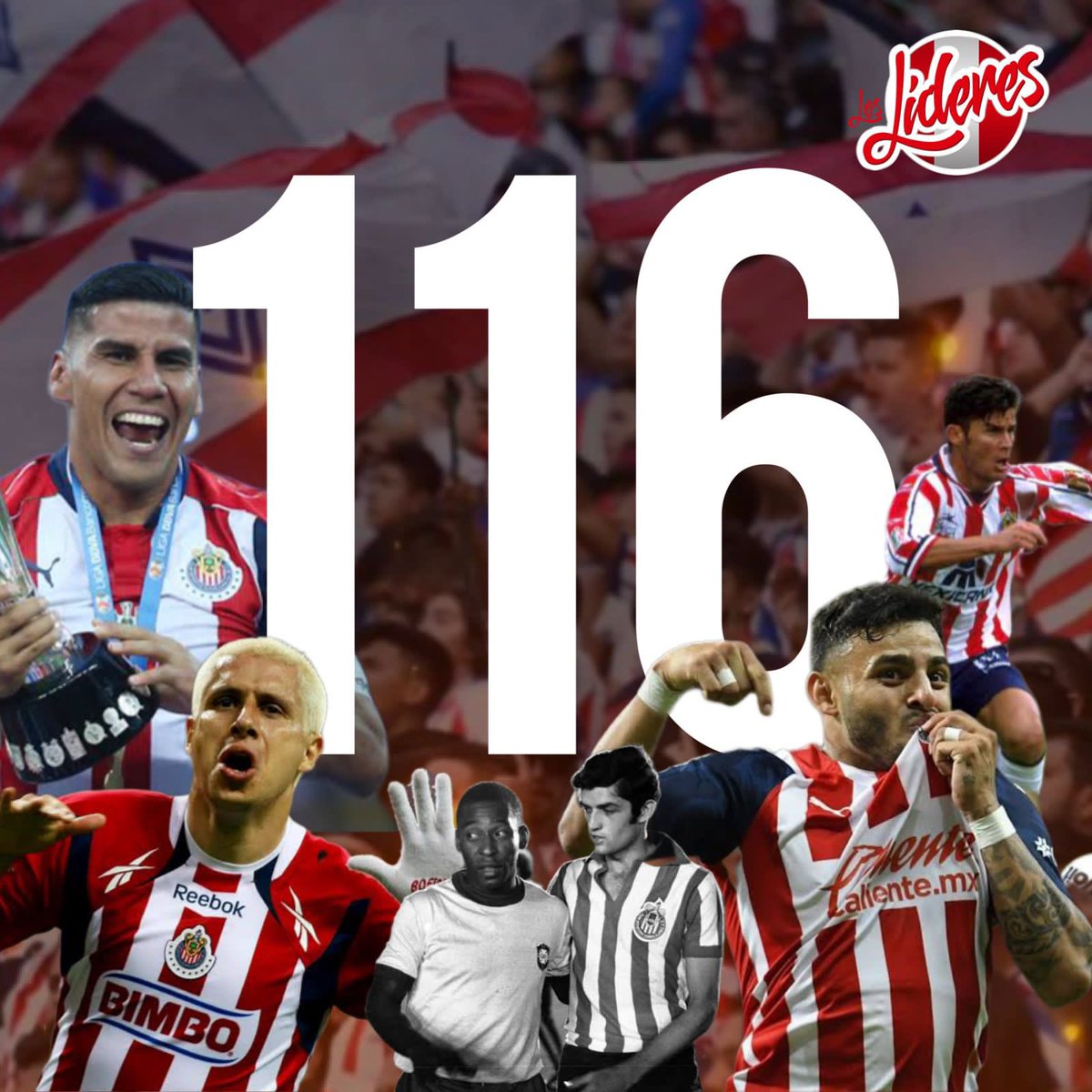 _los_lideres's tweet photo. ¡FELICES 116 AÑOS PARA EL MÁS GRANDE! 🔴⚪️

Otro aniversario más para el Club Deportivo Guadalajara, ese que nos hace reír, que nos hace enojar, pero al que nunca hemos de abandonar. ⚽️

Qué muy pronto lleguen más títulos 🏆 https://t.co/XPK4KxIvBn