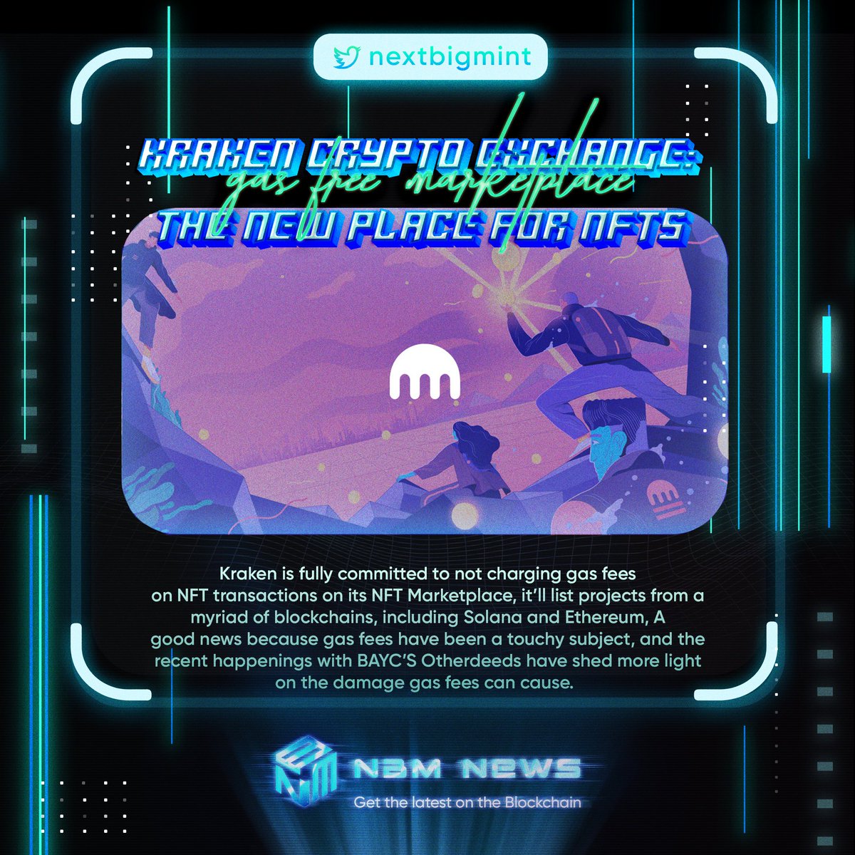 #UnitedStates-based #cryptocurrency #exchange and #bank, <a href="/krakenfx/">Kraken</a> just announced their gas-free #NFTMarketplace to the public this May.
Will #Kraken #NFTMarketplace the one every #NFTCollectors is looking for?

Read more:
📰bit.ly/3P6YDNV

#NextBigMint #NFTNews #NFTs