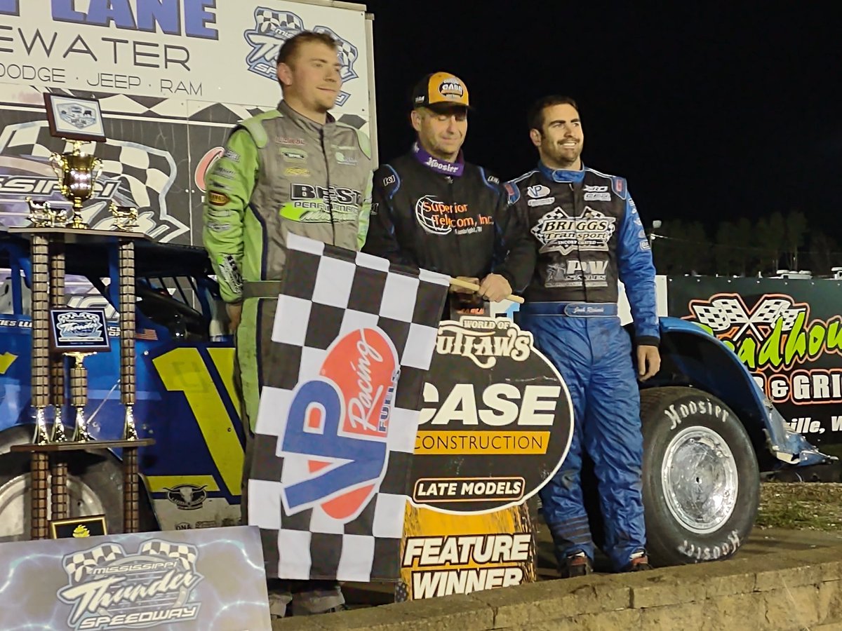 Tonight's podium at <a href="/ThunderAtMTS/">Mississippi Thunder Speedway</a>! 

🥇 <a href="/MikeMarlar/">Mike Marlar Racing</a> 
🥈 <a href="/Terbo_91/">Tyler Erb</a> 
🥉 <a href="/Josh_Richards1/">Josh Richards</a>