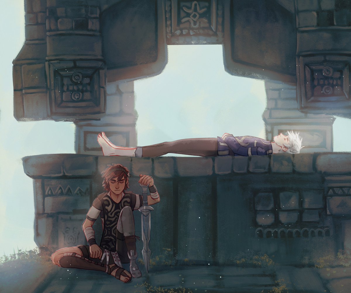 twiafom's tweet photo. shadow of the colossus hijack au, hiccup as wander and jack as mono #hijack #frostcup #rotg #httyd https://t.co/YGtD2PY0q4