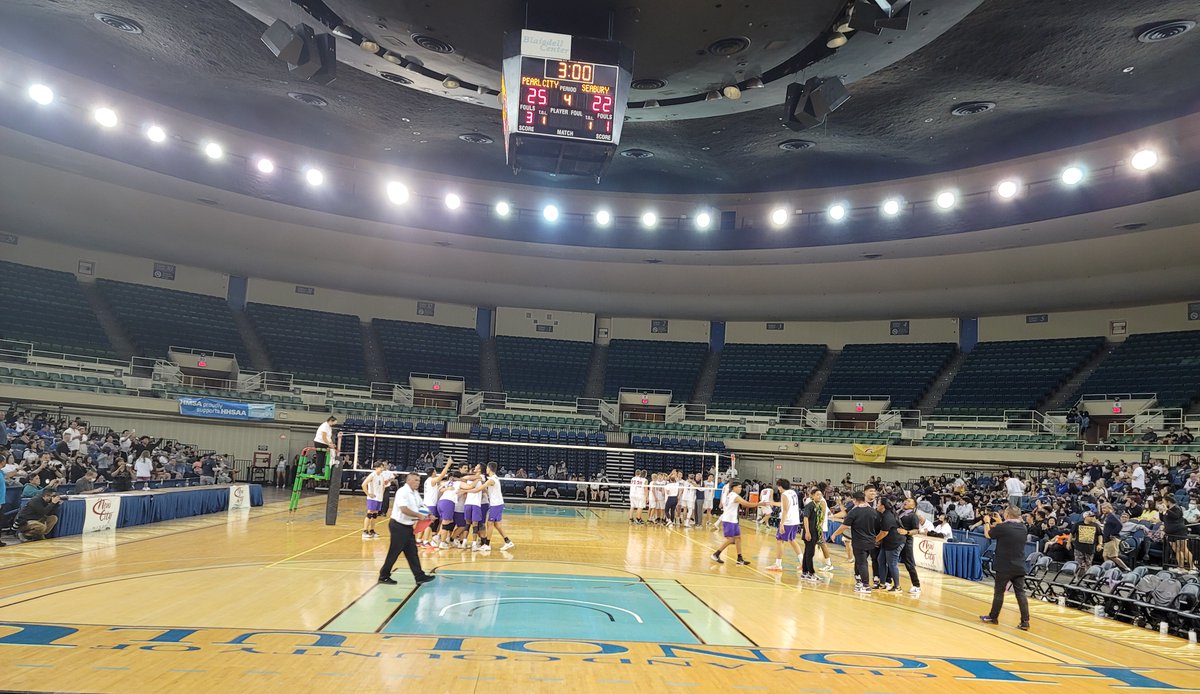 PearlCityHS's tweet photo. HHSAA boys Volleyball D2 championship!  Congrats Pearl City HS Chargers! State division 2 champions! https://t.co/RLuxd1dAsG