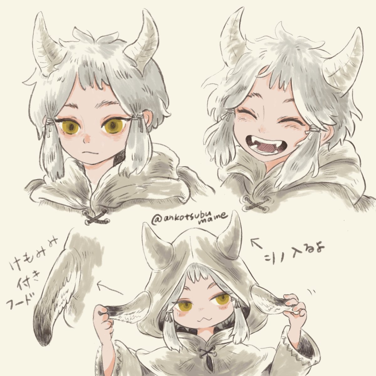 #みなさん去年の今頃はどんな絵描いてましたか 
こんなんだったのか…
このツノっ子はちょっとお気に入りなのでまた描きたいな。 