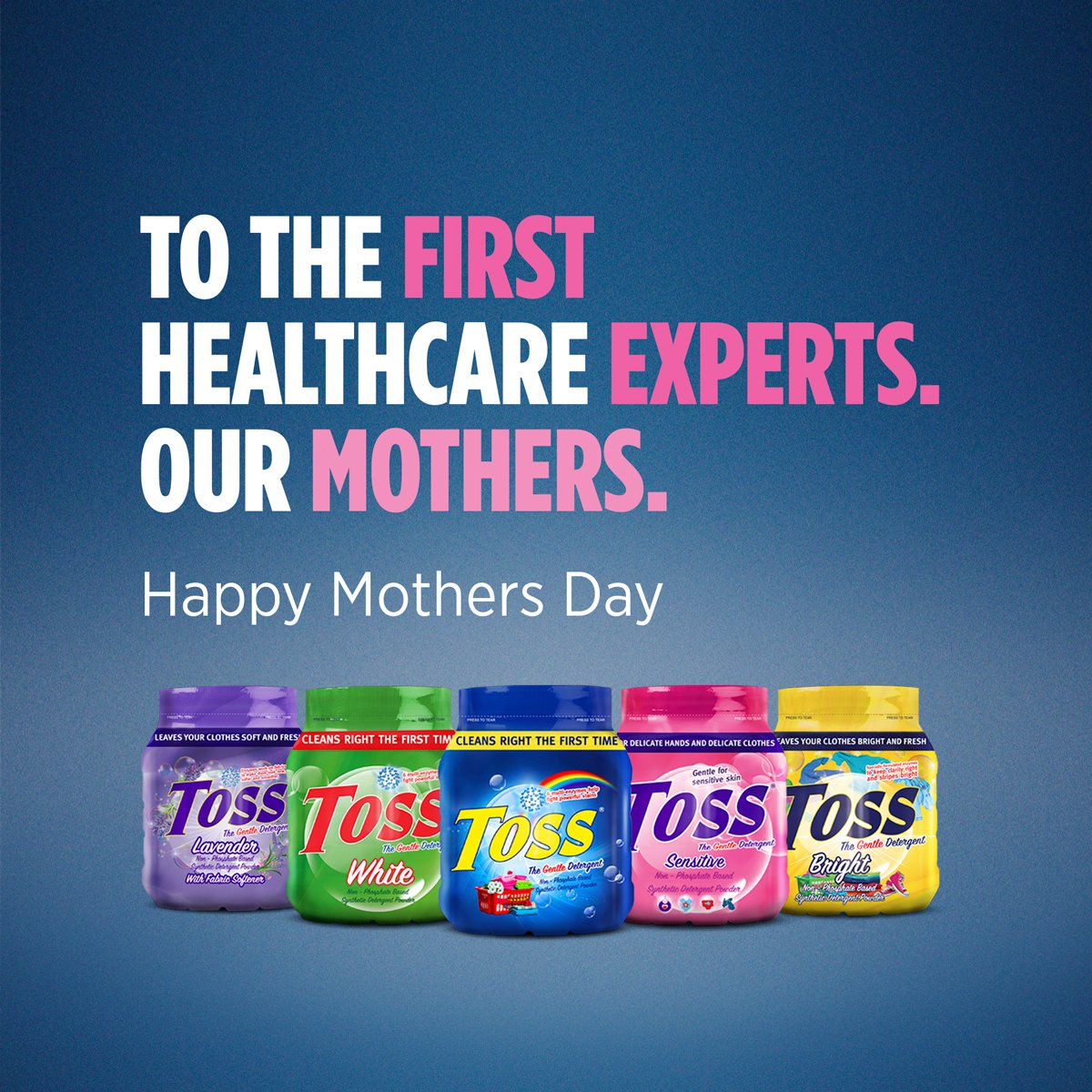 Toss_Detergent's tweet photo. All mothers know that good laundry hygiene is an essential requirement for the whole family. Toss removes tough stains and leaves your clothes smelling fresh. #TossYatosha #HappyMothersDay https://t.co/YIc9ItZWcy