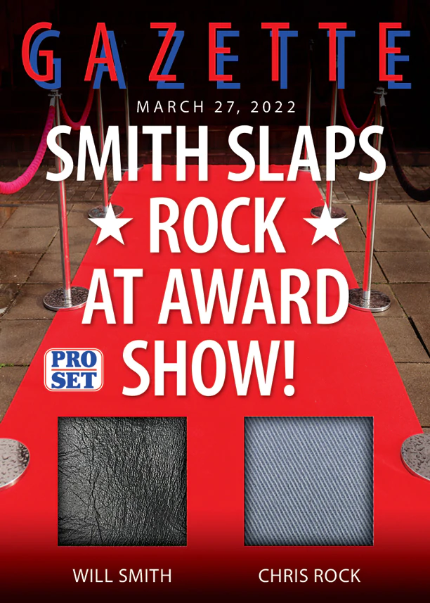 Leaf_Cards's tweet photo. GOING ON SALE TOMMORROW AT NOON CENTRAL

WILL SMITH SLAPS CHRIS ROCK DUAL MEMORABILIA CARD! (Ironically, the Will Smith swatches are form his boxing glove used in the Movie ALI!)

Only 455 cards made!

Don't miss them (will show sold out until on sale):  https://t.co/OxEV5C5DNS https://t.co/mJkHsAOnUz