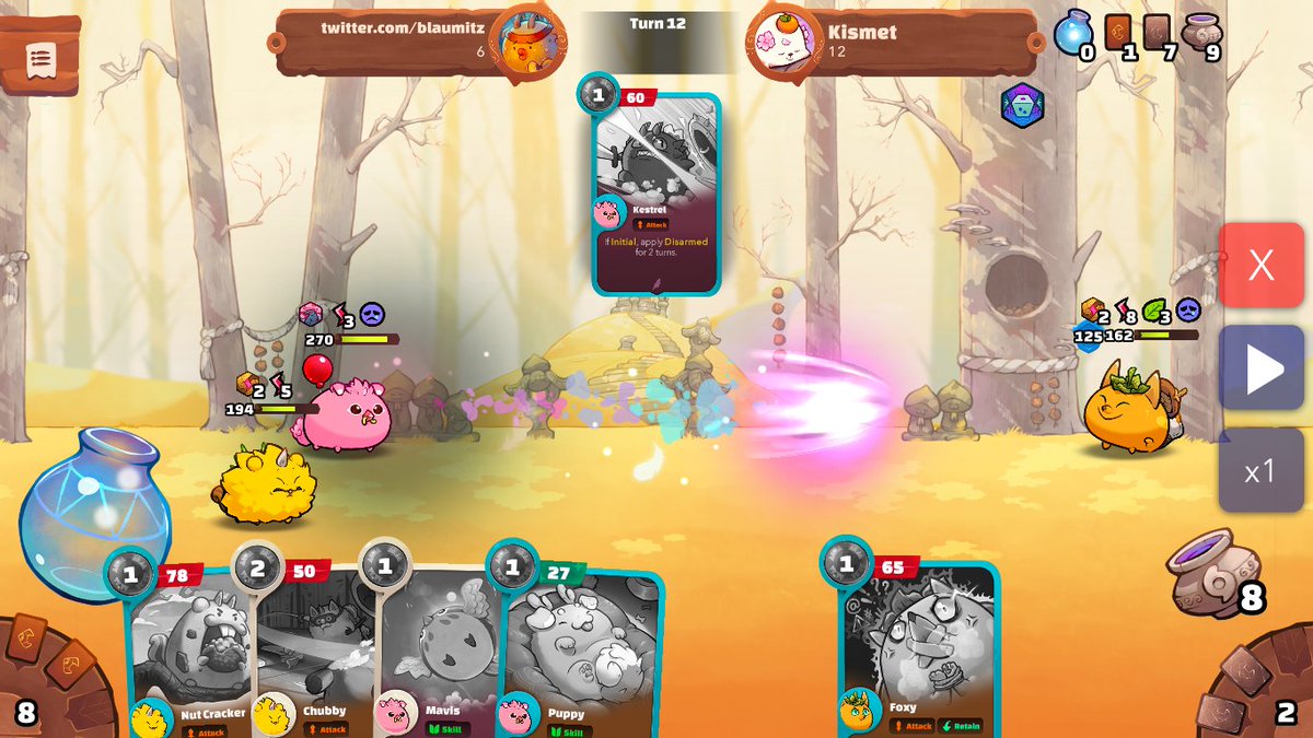 blaumitz's tweet photo. feel bad for my opponent, sorry po๐
โฎ๏ธ
t5: the opponent shield up to 210 to save his tank, only get killed by one card (pure damage)
t12: the opponent poised to enter in fury mode, then only get disarmed by 2 turns
t13: he surrendered furiously๐ while in fury mode
#AxieIsFunโจ https://t.co/DqnJaesoLn