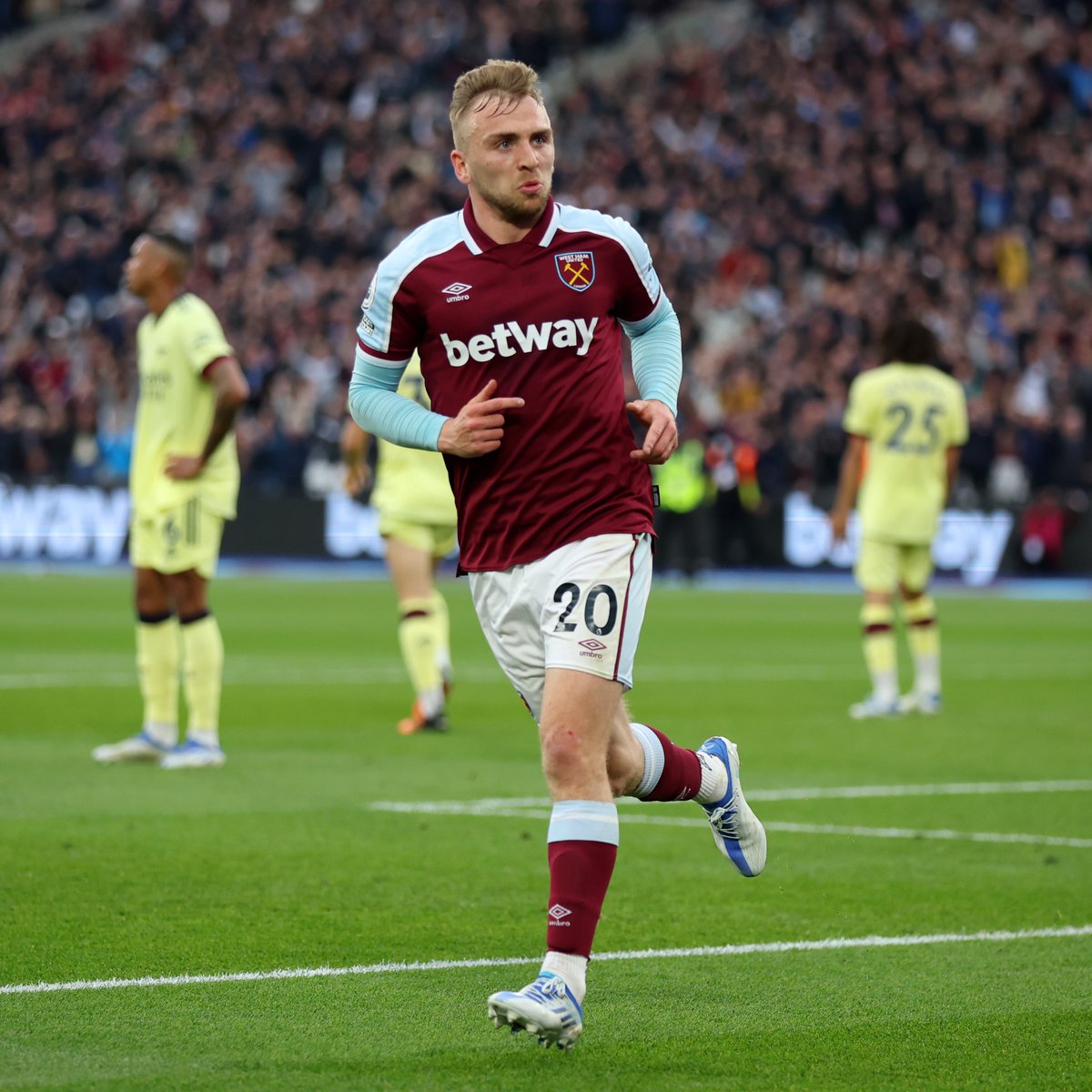 premierleague's tweet photo. Jarrod Bowen has been involved in 18 #PL goals this season, more than any other @WestHam player ⚒

#NORWHU https://t.co/3ontgJmJQH