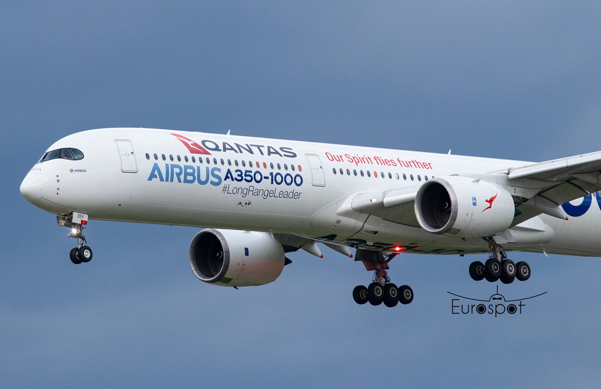#FWMIL #LongRangeLeader #AIRBUS #A350 back from #Australia via #reunion Island with #Qantas stickers. #AvGeek #Planespotting